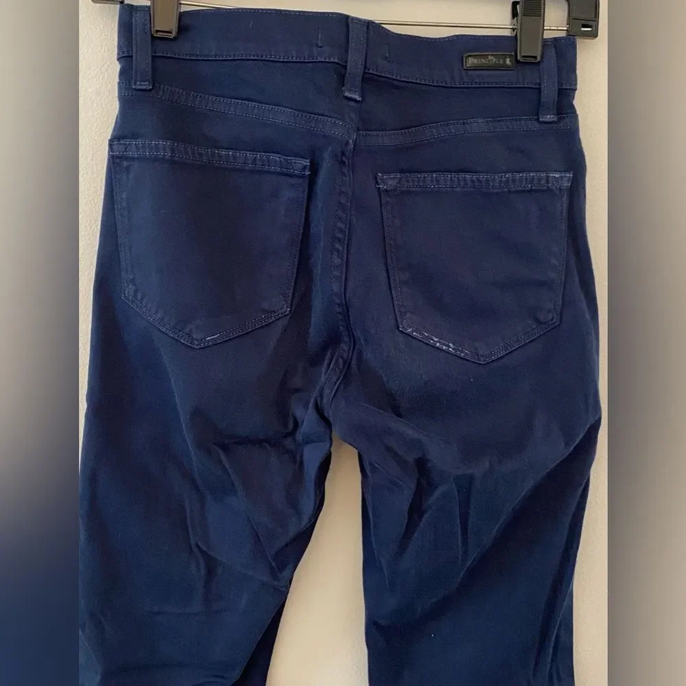 Principle Denim THE GEM Indigo Skinny Cropped Slit Jeans Women's Sz 25
